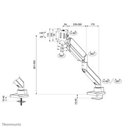 Neomounts desk monitor arm for curved ultra-wide screens image 16
